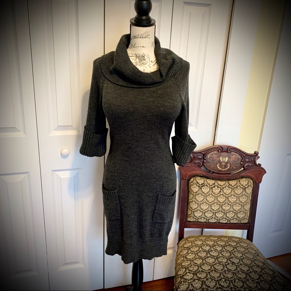 Charcoal grey sweater dress